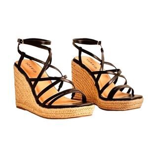Torrid Womens Laceup Strappy Platform Wedge Sandals 8 Wide Width Boho